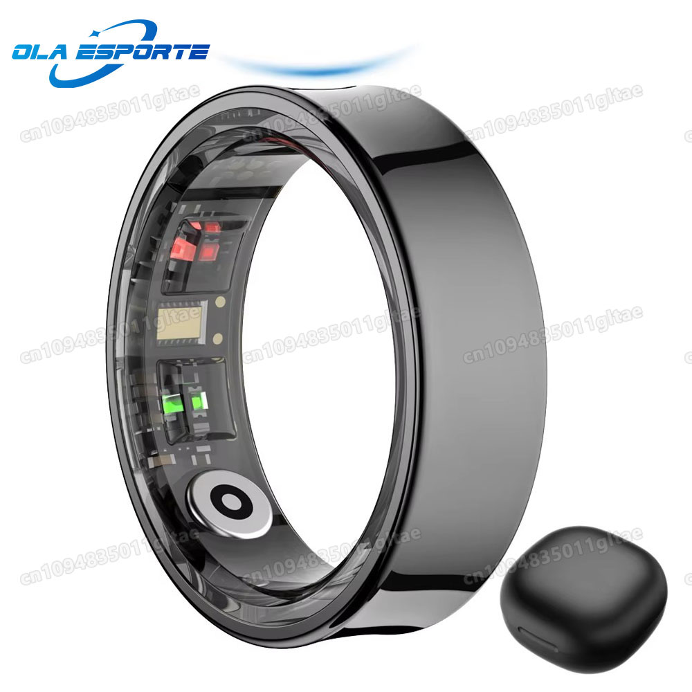 Blood Oxygen Monitor - แหวนอัจฉริยะ R10 พร้อมเคสชาร์จ สำหรับผู้ชายและผู้หญิง ตรวจวัดความดันโลหิต สุขภาพ
