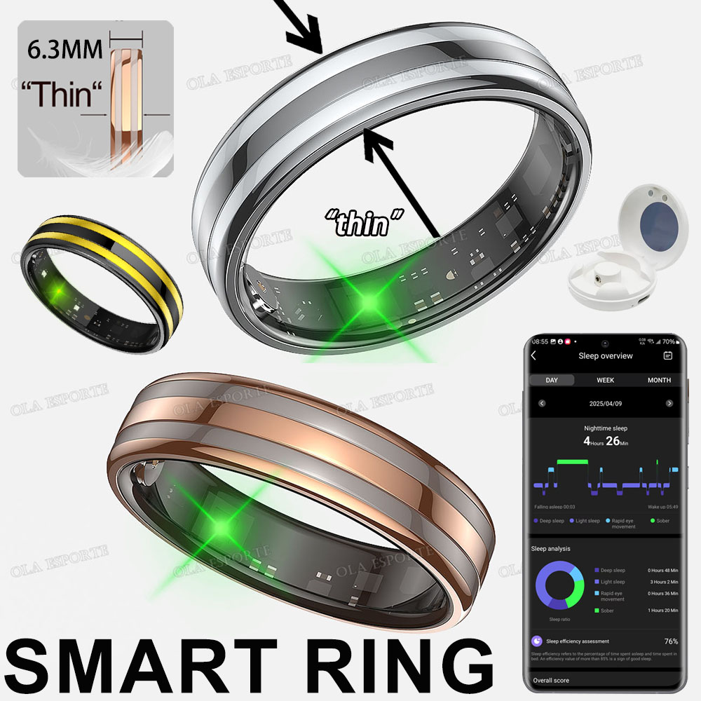 Blood Oxygen Monitor - แหวนอัจฉริยะรุ่นใหม่ ตรวจวัดอัตราการเต้นของหัวใจ ความเครียด อุณหภูมิ และสุขภาพ โหมดกีฬาหลากหลาย