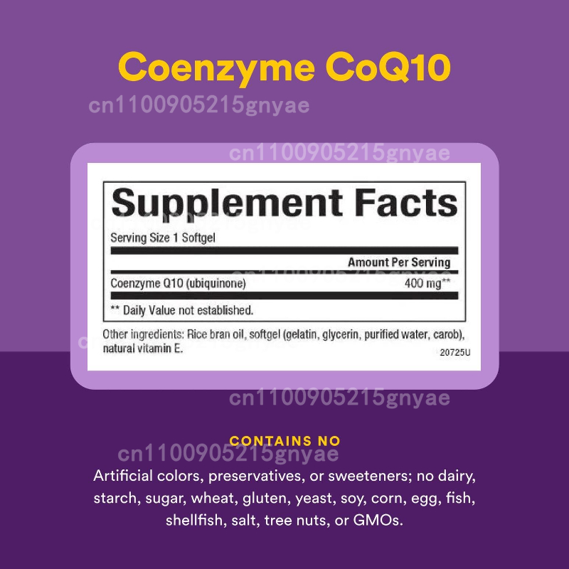 120 ชิ้นโคเอนไซม์คิวเท็นแคปซูล - Health Wellness Food บทวิจารณ์และราคา